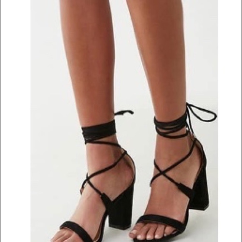 F21 Faux Suede Block Heels
